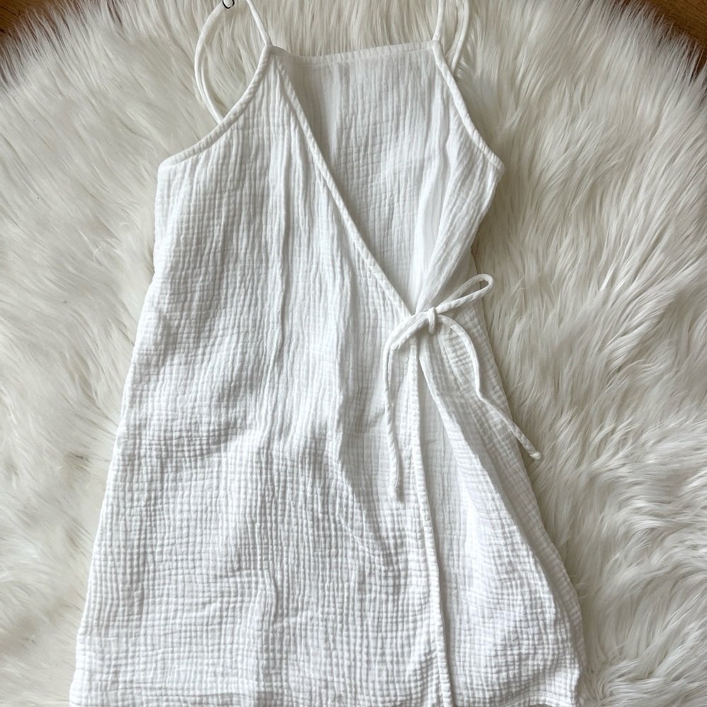 Timeless Girls Easter/Summer Beach Photo White Gauze Wrap Dress